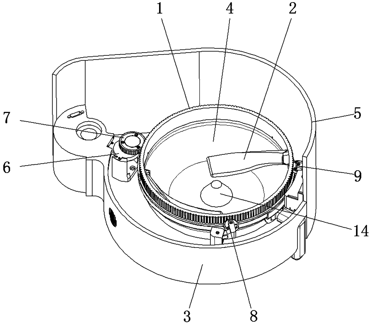 Automatic stirring device of automatic cooking machine