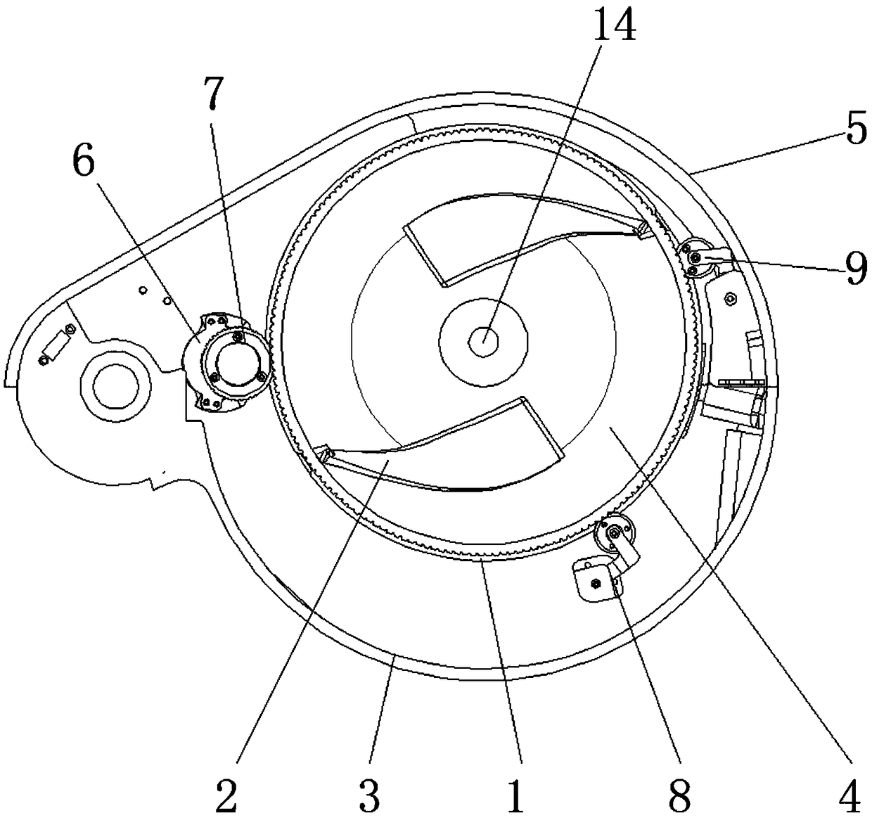 Automatic stirring device of automatic cooking machine