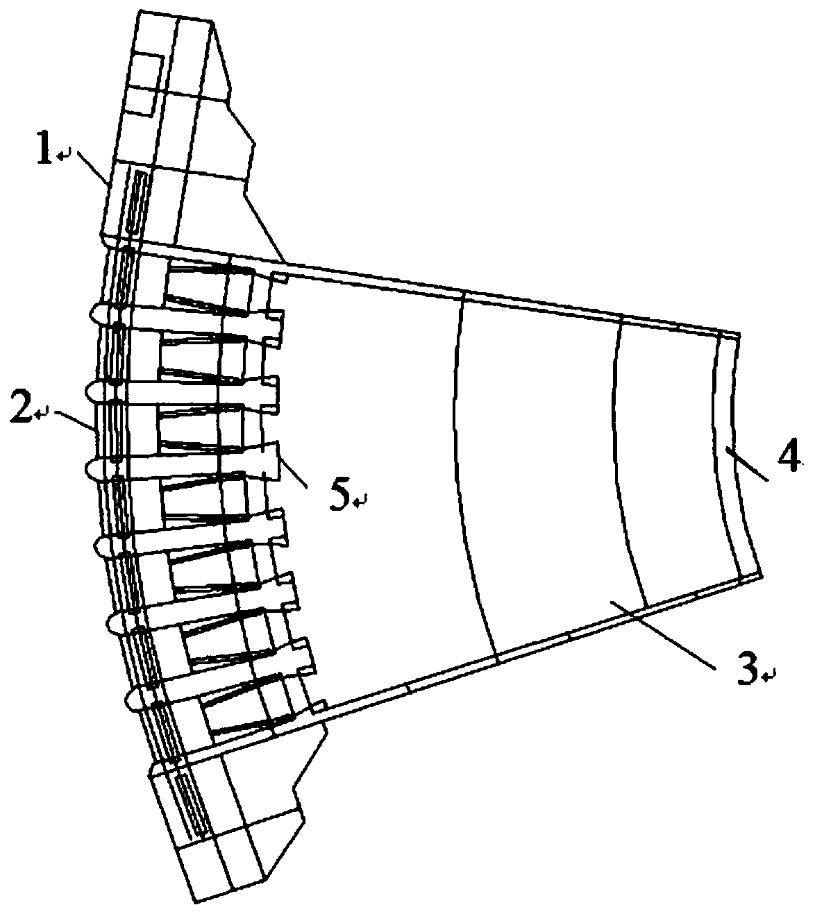 Flood discharge and energy dissipation structure of narrow valley, deep tail water and ultra-large unit width flow curve gravity dam