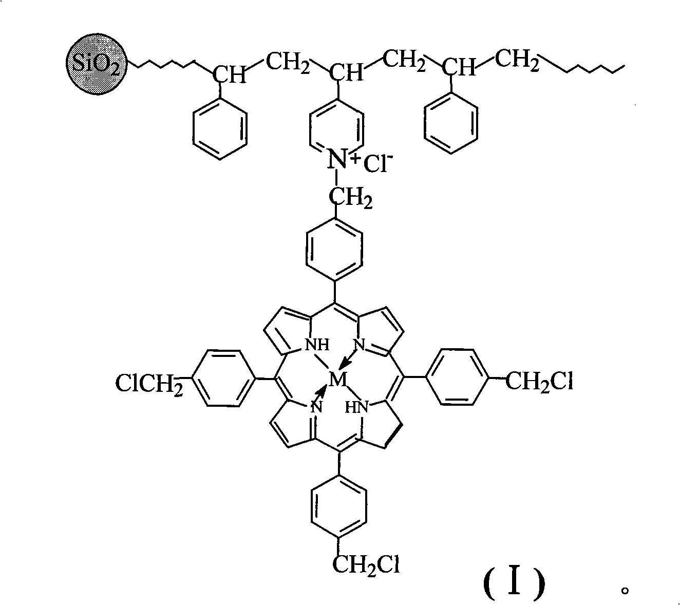 Preparation of silica gel supported metalloporphyrin compound and application method thereof