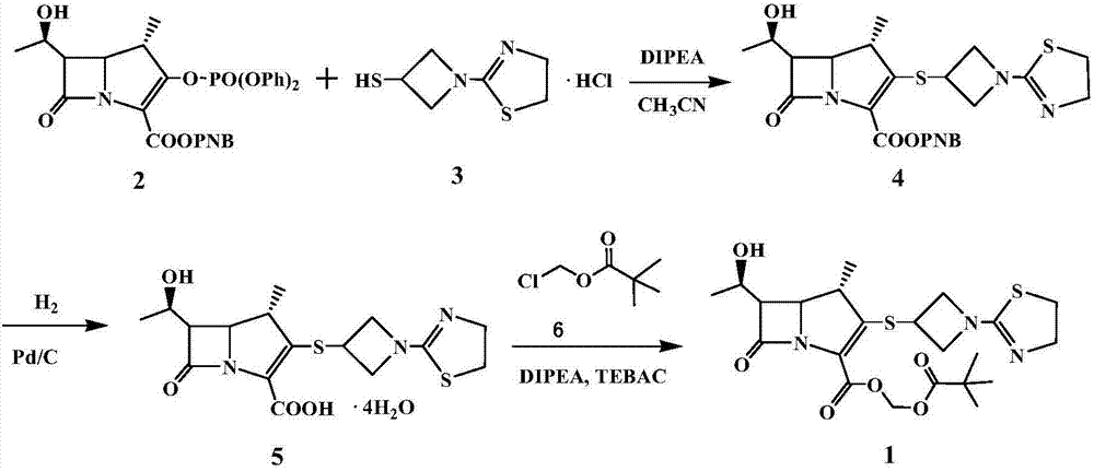 Preparation method of tebipenem pivoxil and intermediate thereof