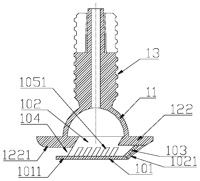 Glue discharging nozzle for one-step beauty seam construction