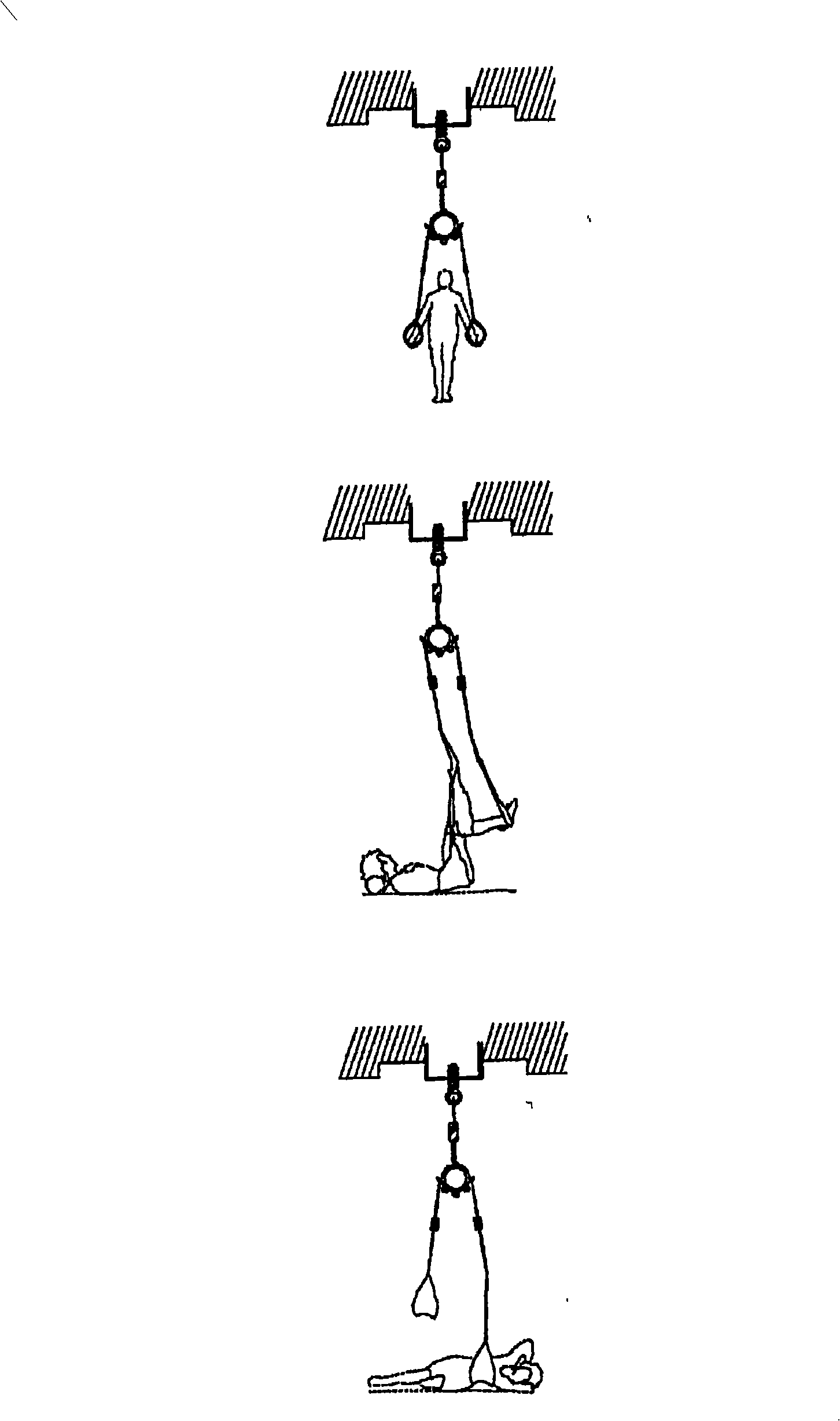 Habilitation treatment suspension device