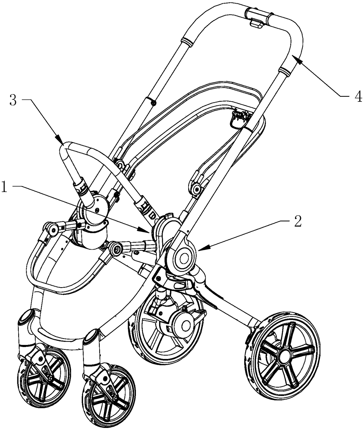 A locking connection structure and a baby carriage