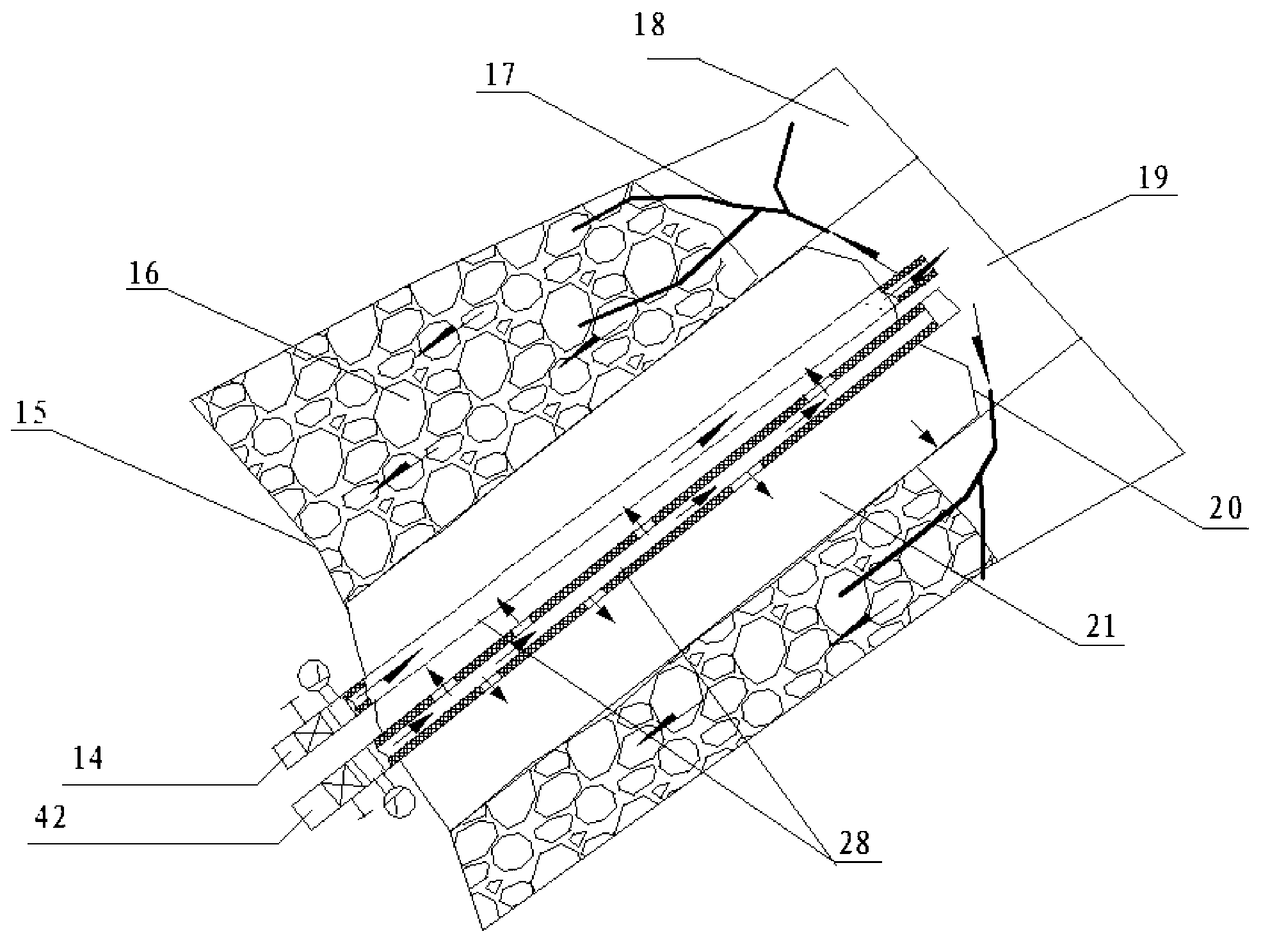 Borehole casing pressure-proof seepage sealing grouting device and process for roadway breaking water burst surrounding rock