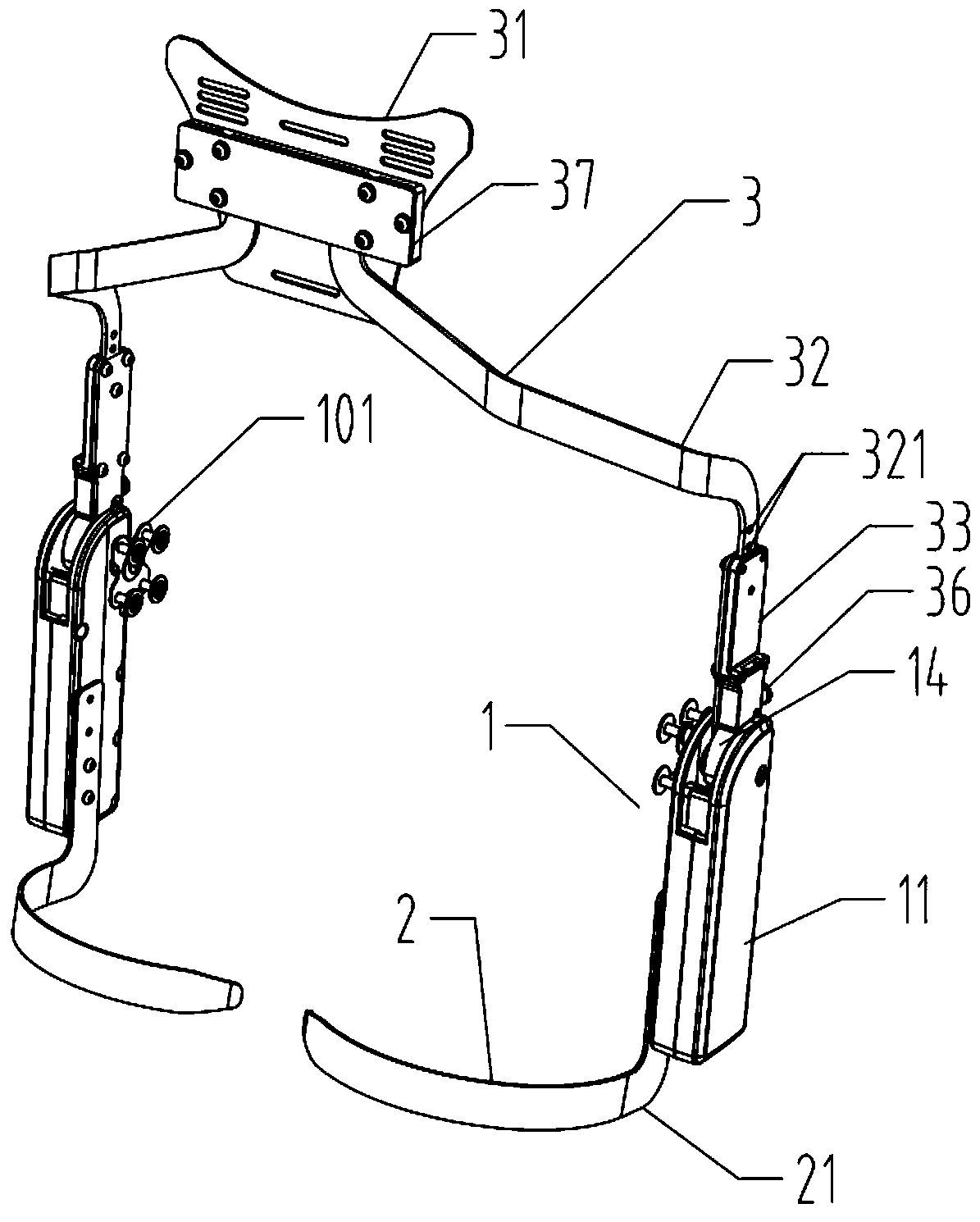 Adjustable energy storage waist hip exoskeleton