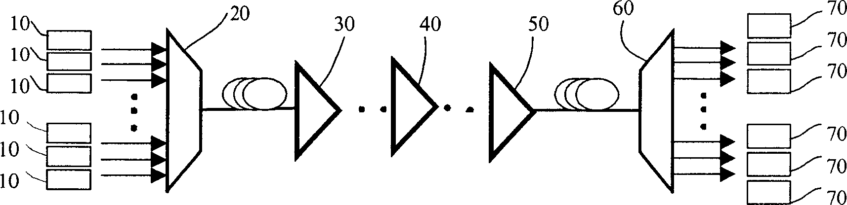 Wavelength division multiplex optical transmission system, and transmission method