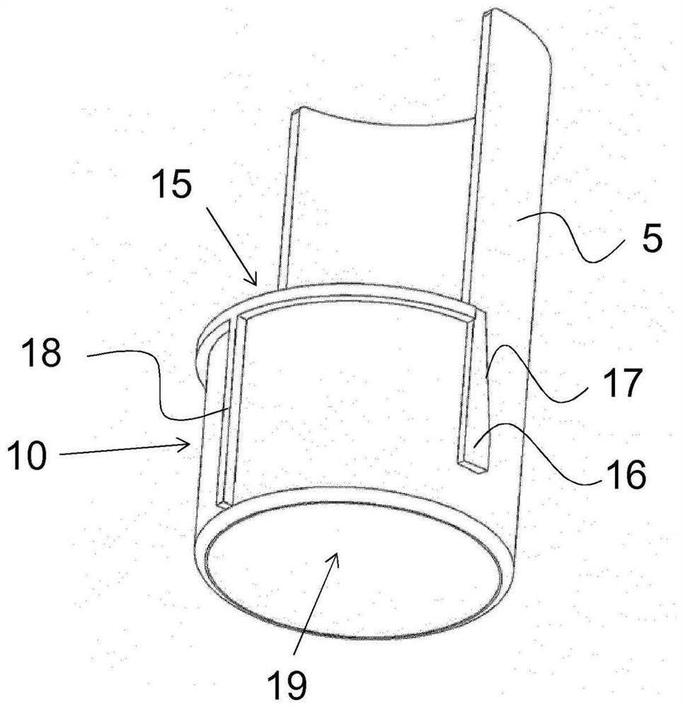 Dosing device for liquid supply with neck