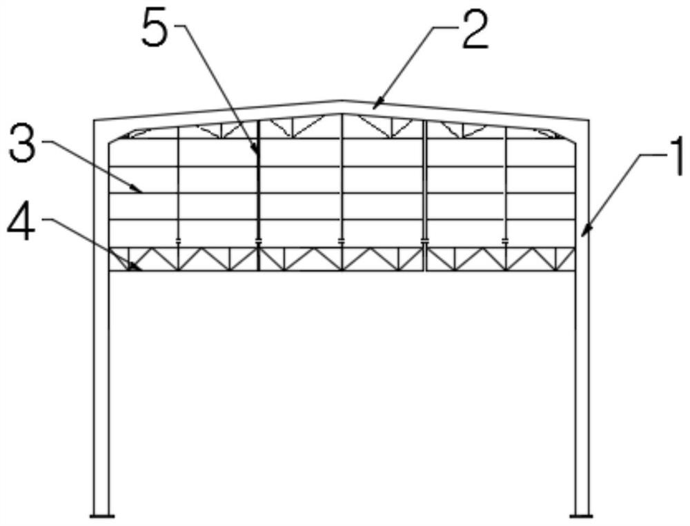 Light combined metal greenhouse for coke oven construction