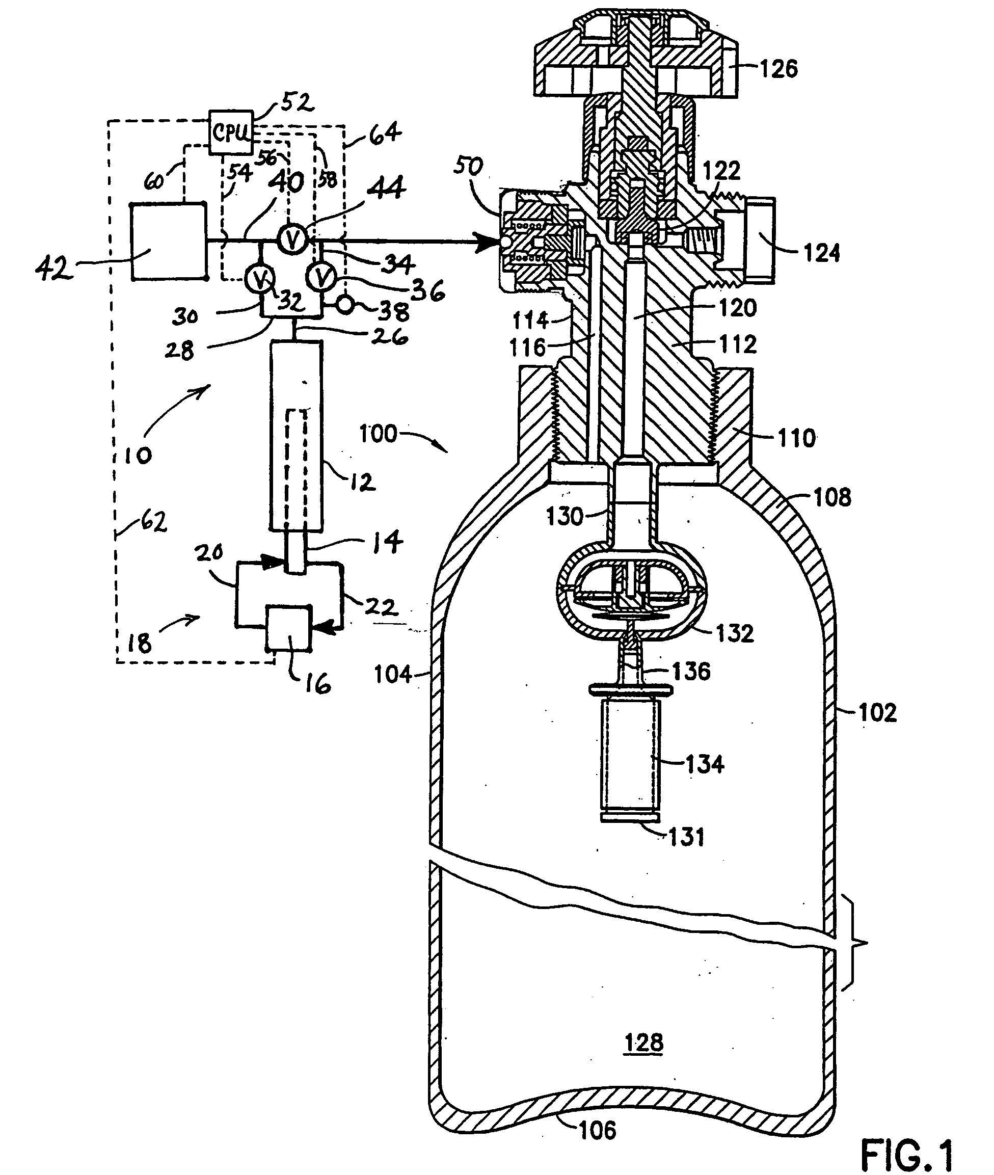 Gas charging system for fill of gas storage and dispensing vessels