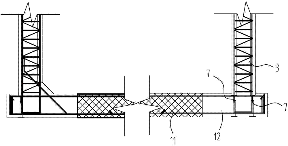 Overlapped type prefabricated two-cabin assembled pipe gallery structure and construction method thereof