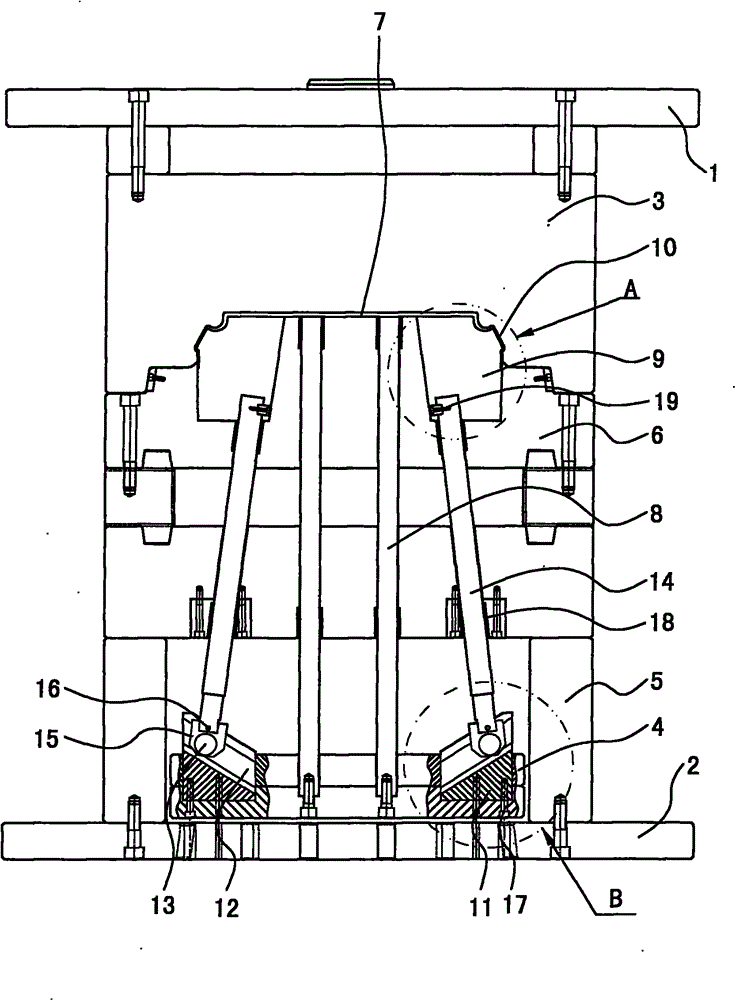 Internal core-pulling mechanism for inclined hole of injection-molded plastic piece