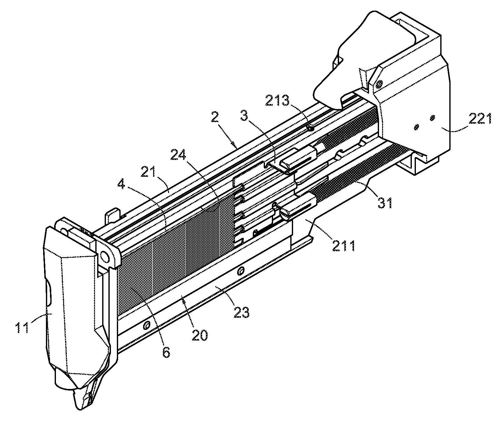 Nail positioning member of nail slot of nail gun