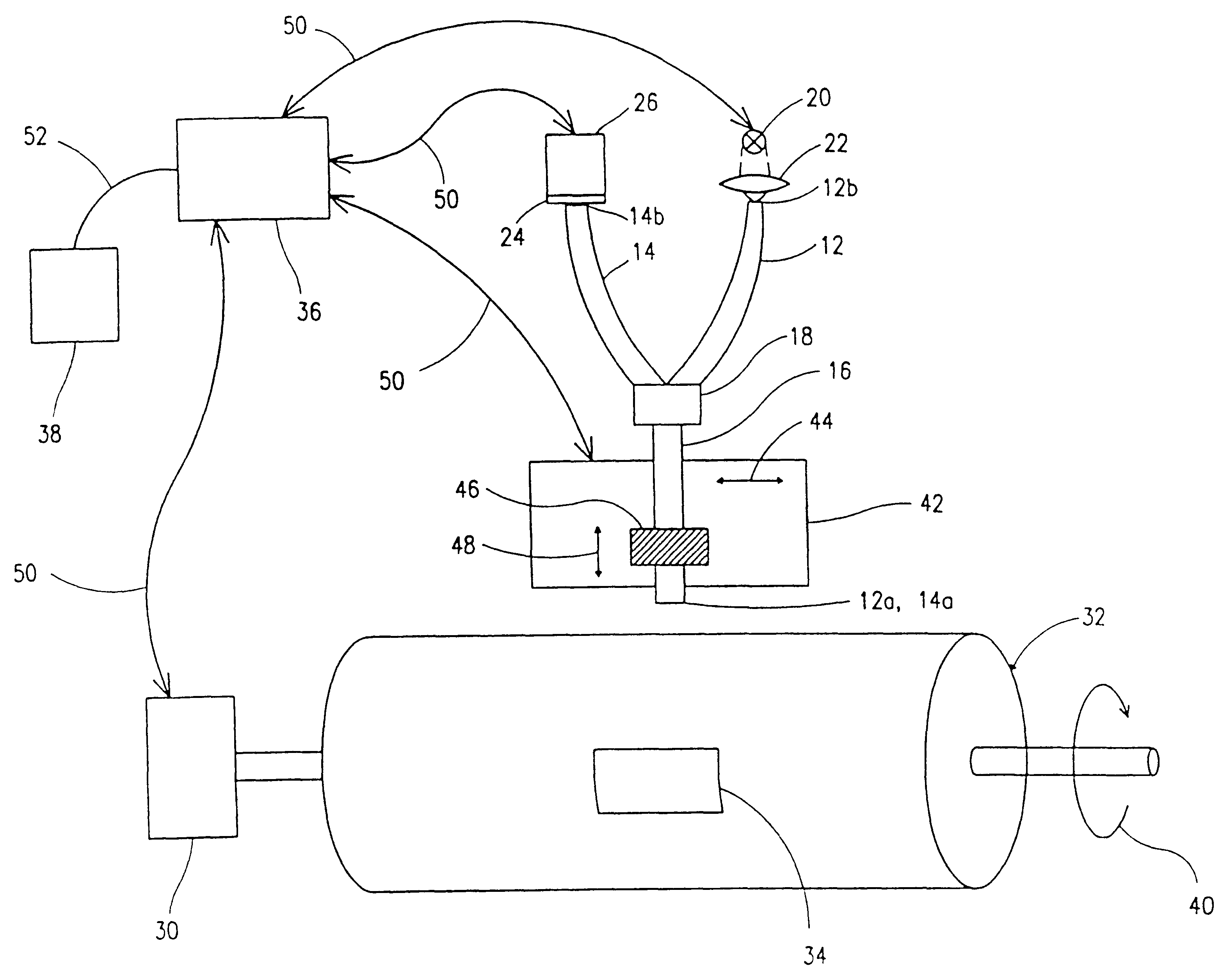 System for reading photo-stimulated accumulative luminescent substances