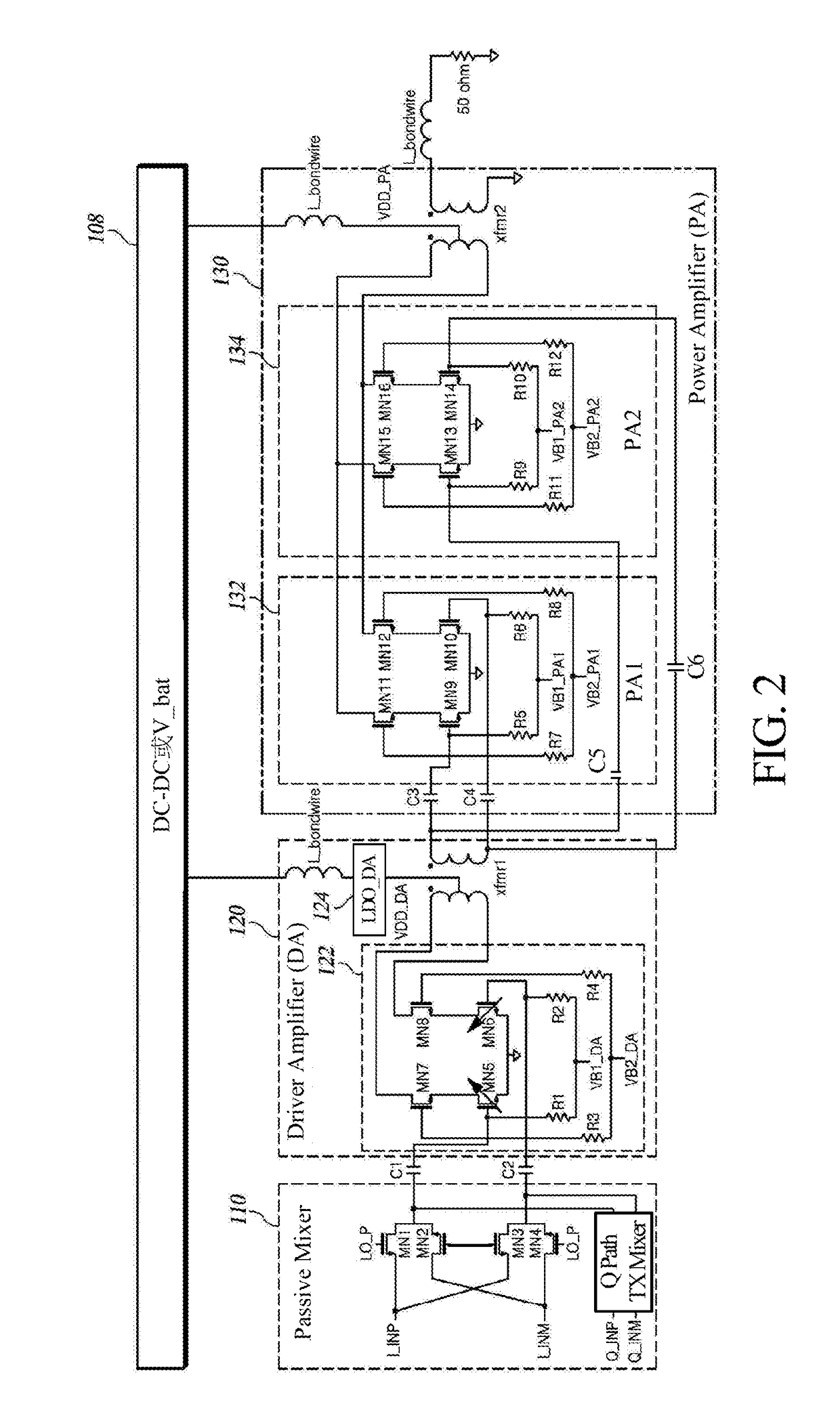 Complementary metal oxide silicon transceiver having integrated power amplifier