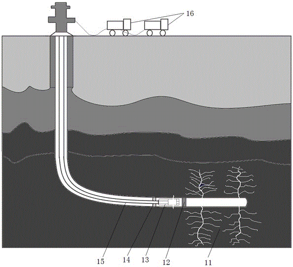A kind of downhole hydraulic pulse fracturing seepage increasing device and method