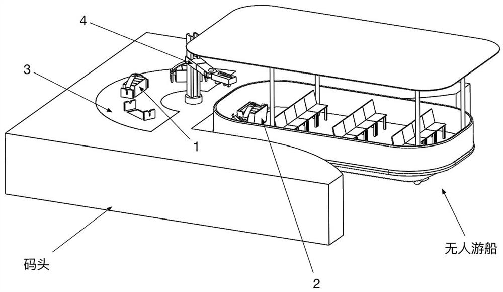 Battery pack replacement system for unmanned ship