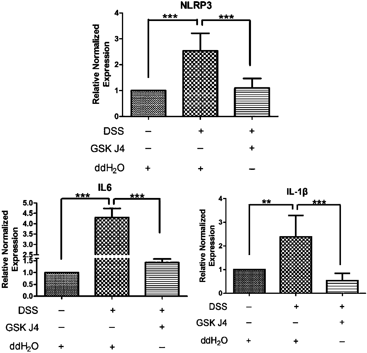 Application of JMJD3 inhibitor GSK-J4.HCL in preparing anti-colitis drugs