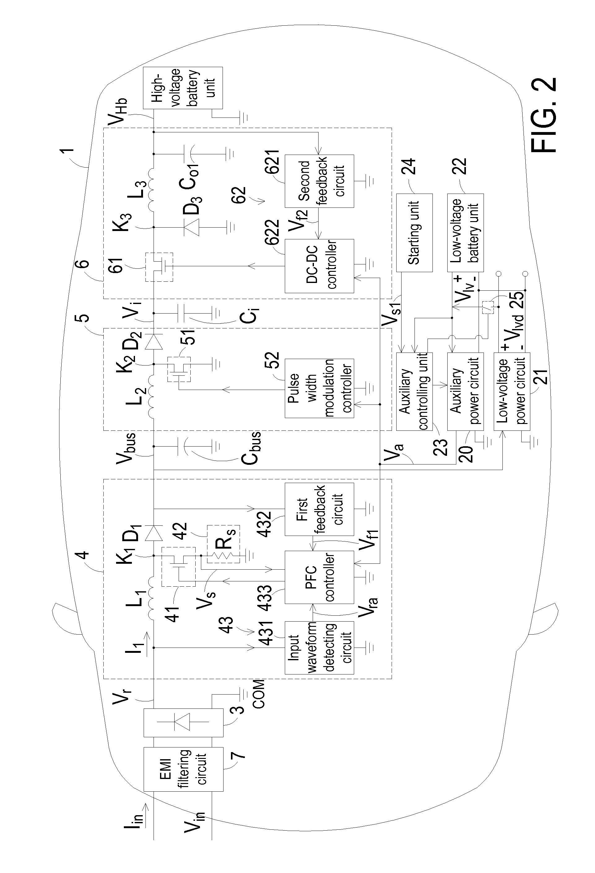 High-voltage battery charging system and charger with such charging system