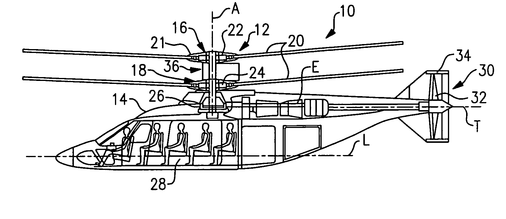 De-rotation system for a counter-rotating, coaxial rotor hub shaft fairing