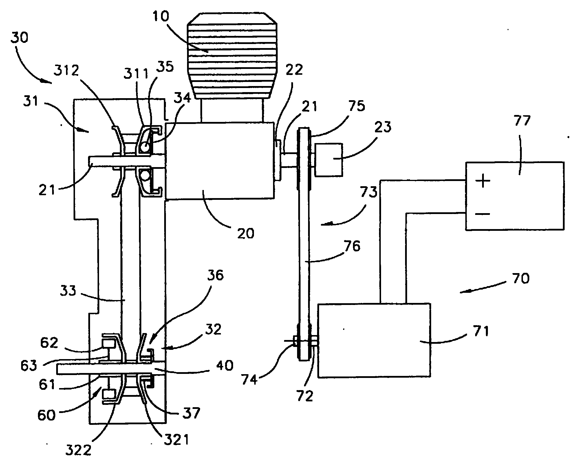 Composite power system of outer jointed auxiliary power