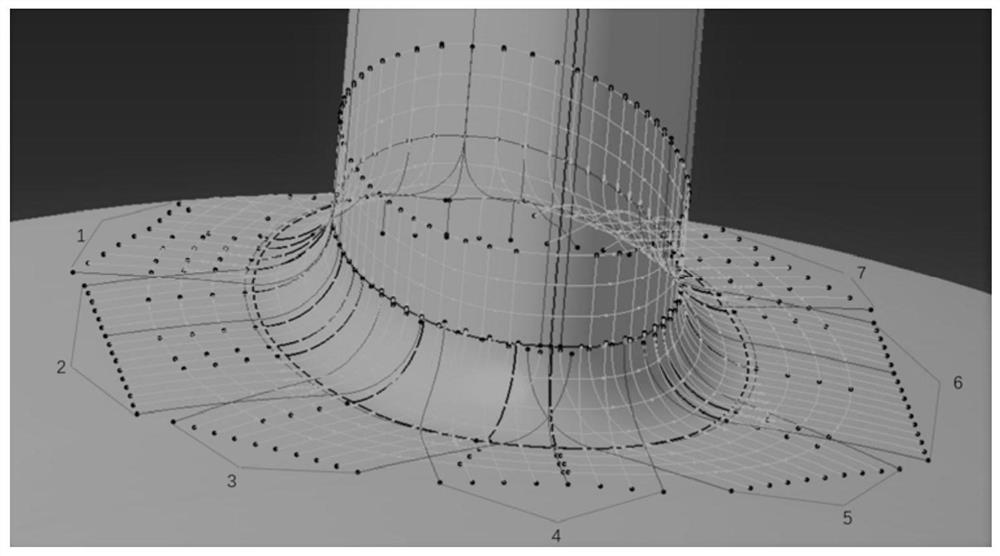 Exhaust casing-oriented laser peening robot motion trail control method