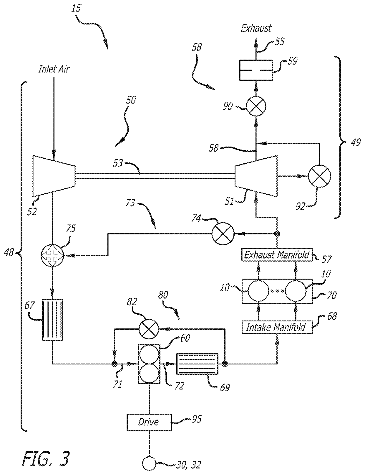 Exhaust catalyst light-off in an opposed-piston engine