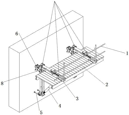 Creeping formwork outer formwork plate supporting platform