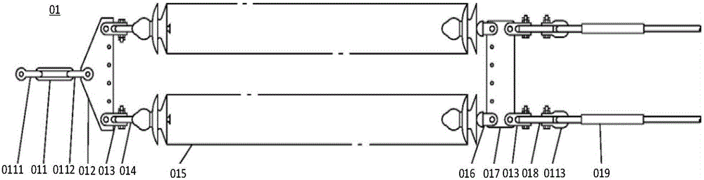 Y-shaped strain insulator string and strain tower