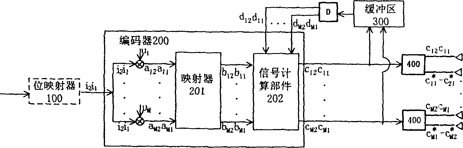 Dual-diagonal differential space-time code transmitter and receiver