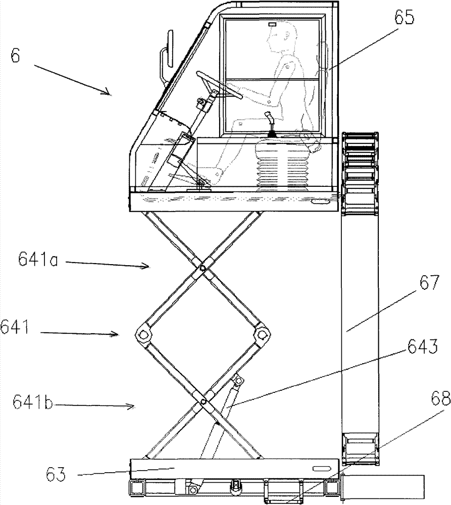 Cab of military conveying platform truck