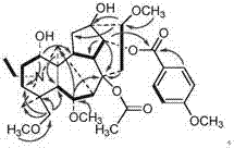 Preparation method and application of novel C19-diterpene alkaloid separated from Aconitum taronense