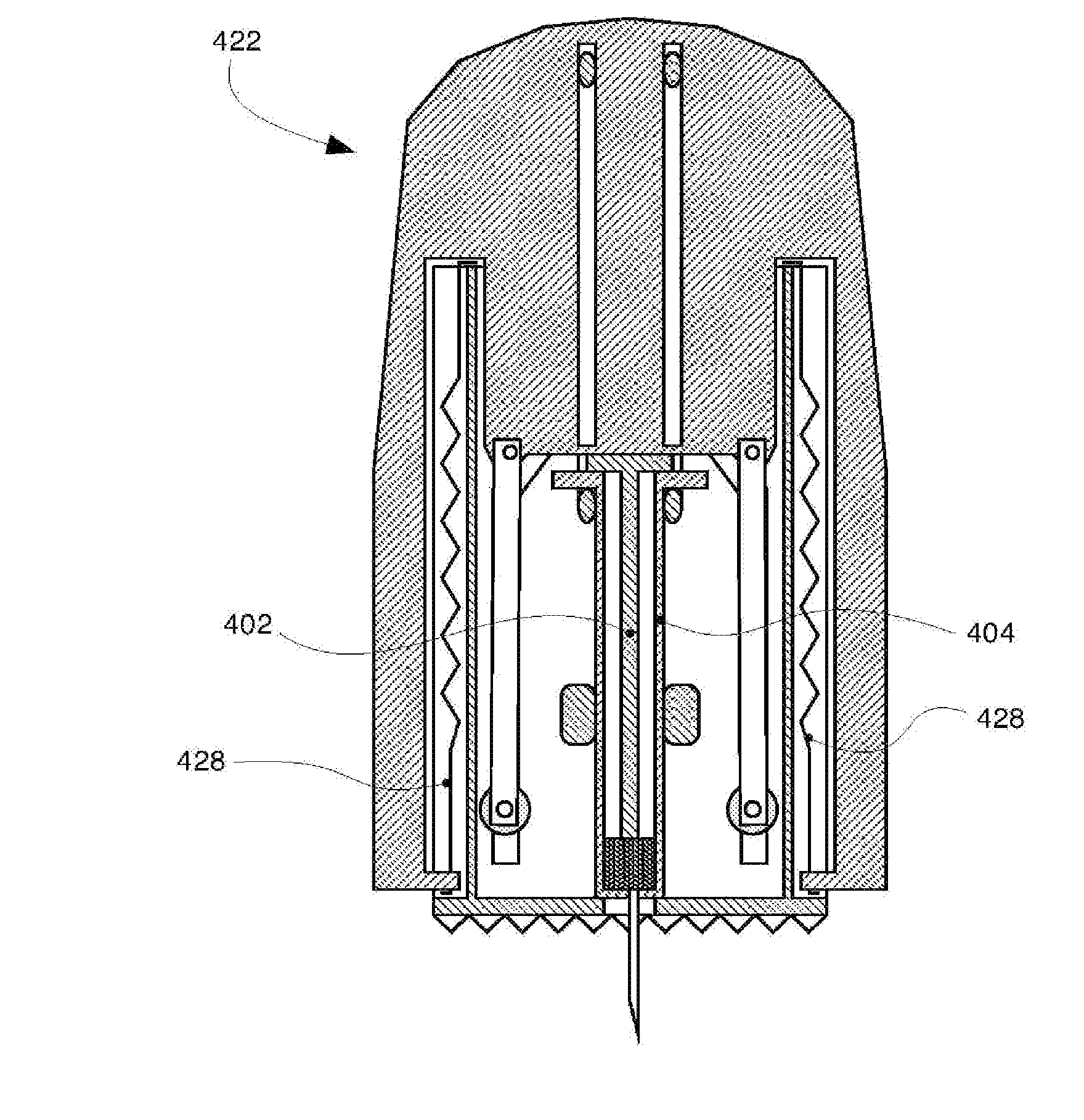Palm-based injector actuation and safety surfaces