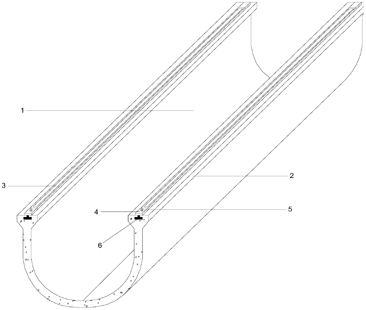 Cast-in-situ aqueduct curing device and construction method