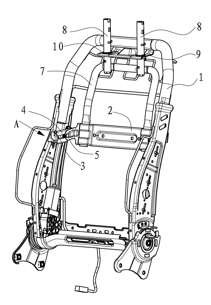Active headrest device for automobile seat