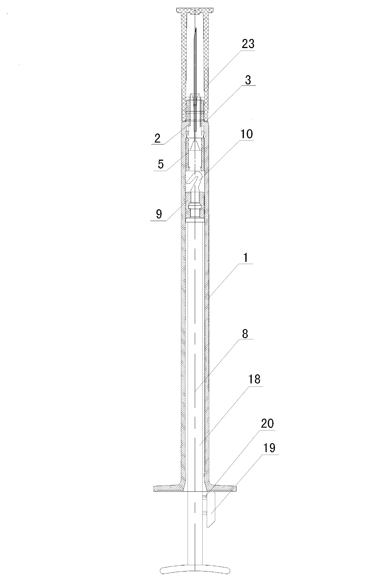 Safe self-destructive syringe with pullback-type needle head