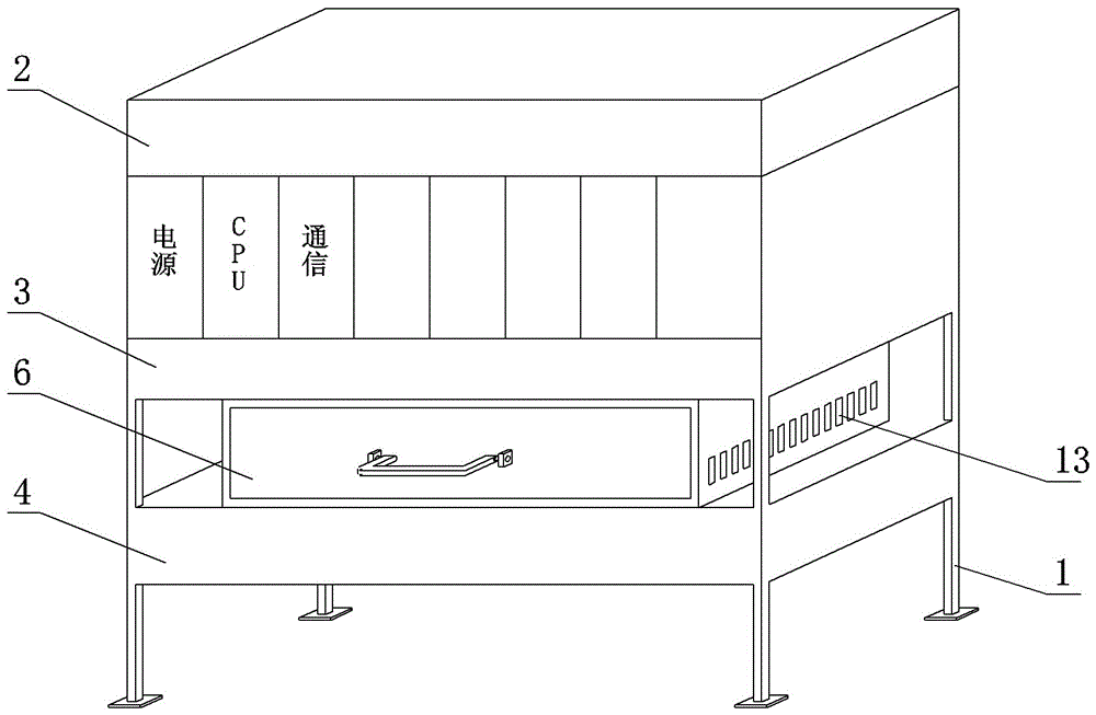 Drawer type UPS power board fan heat dissipation system