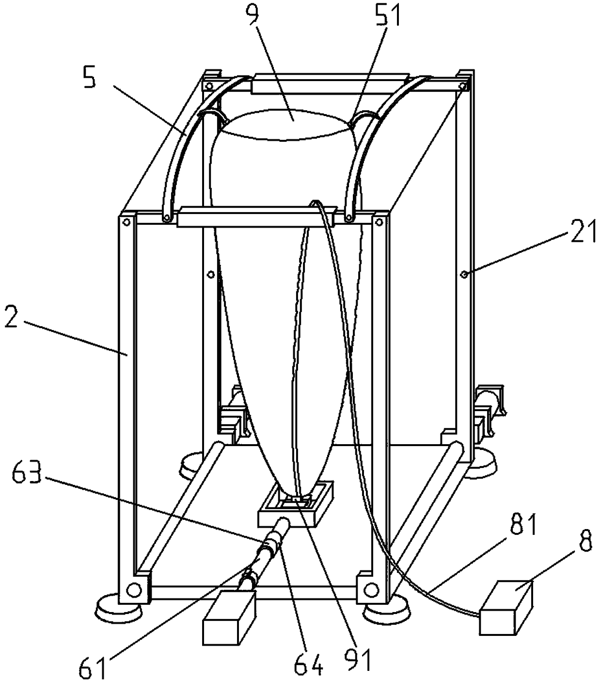 Automatic inflation releasing device of shipborne sounding balloon