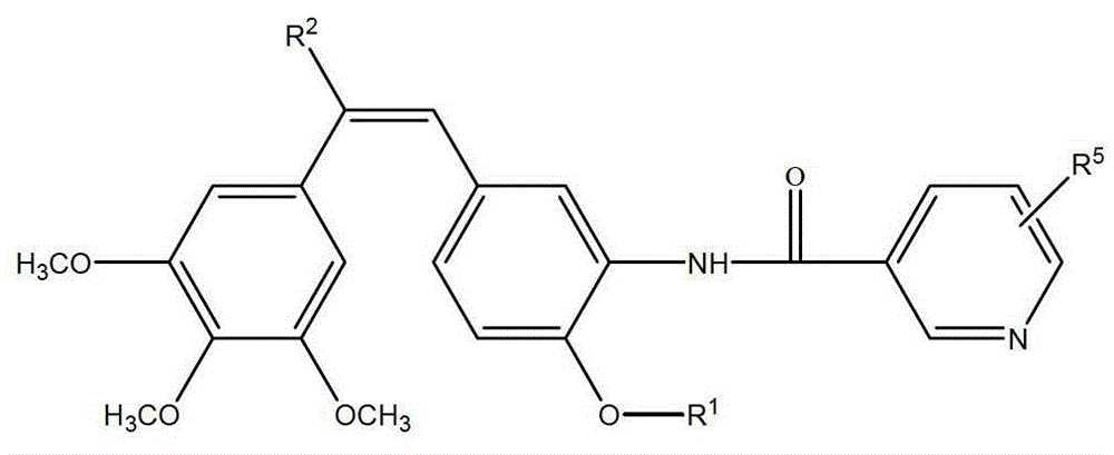 Synthesis of amino combretastatin derivative and application of amino combretastatin derivative as oral antitumour drug