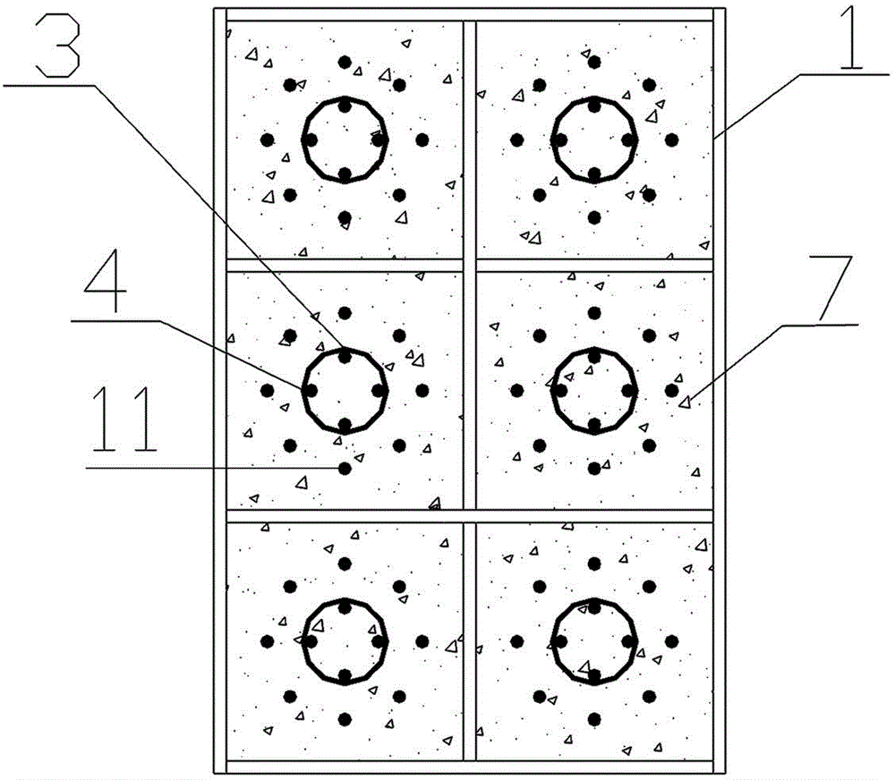 Concrete-filled steel tube column with built-in preprocessed semi-continuous steel reinforcement cage and construction method of concrete-filled steel tube column