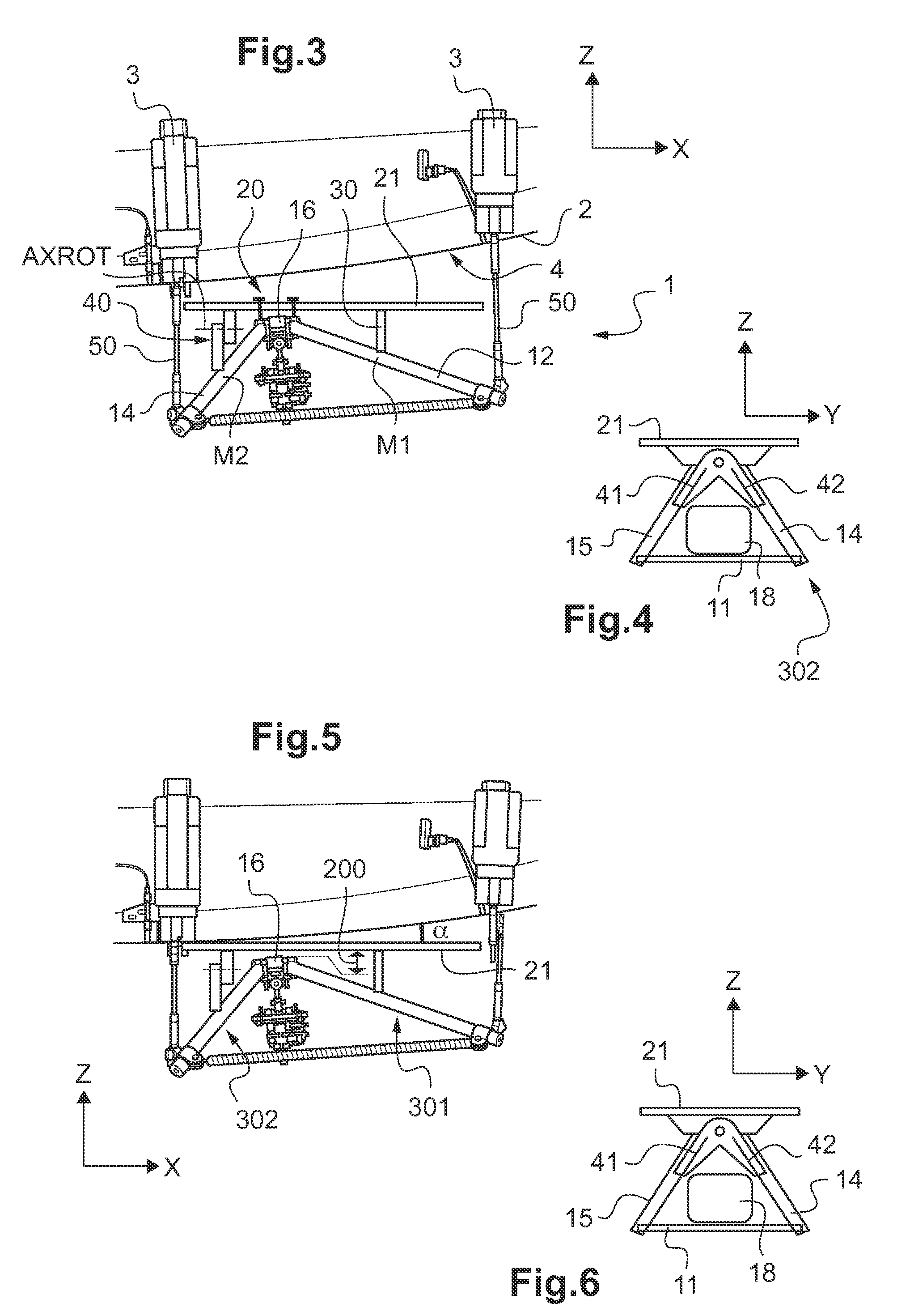 Device for protecting a rotorcraft against a pyramid-shaped structure for carrying a load