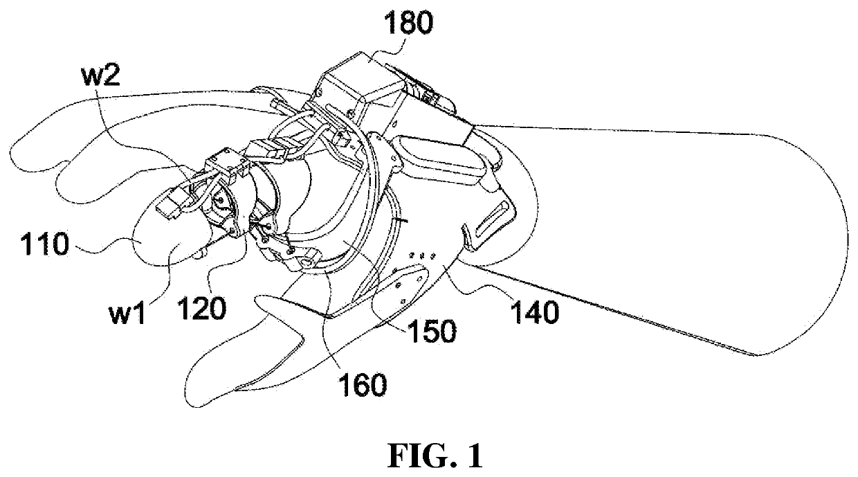 Exoskeleton glove-type artificial arm