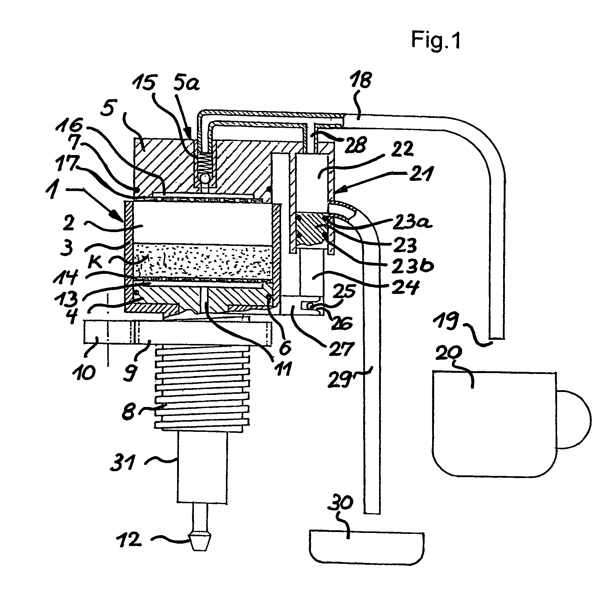 Espresso coffee maker having an espresso brew unit