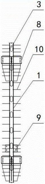 Built-in steel column in steel shear structure post-pouring section and pouring method thereof