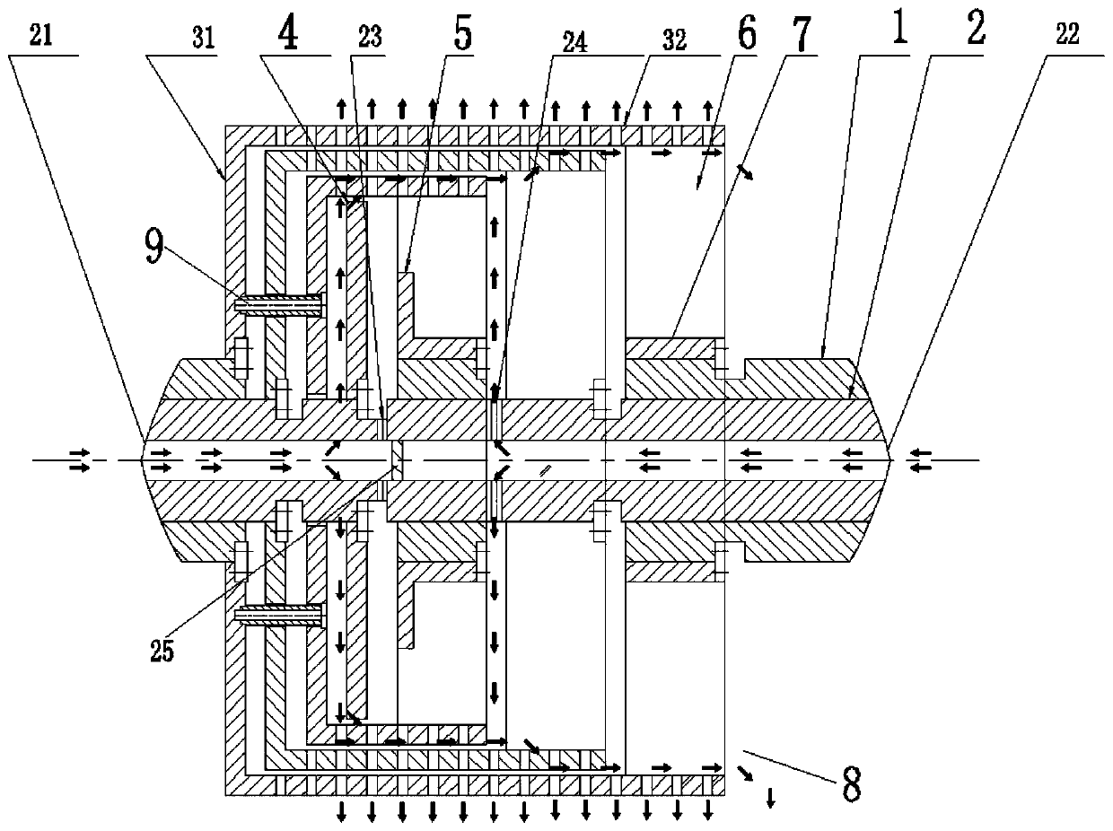 Two-point or multi-point supporting piston pushing centrifuge rotary drum assembly