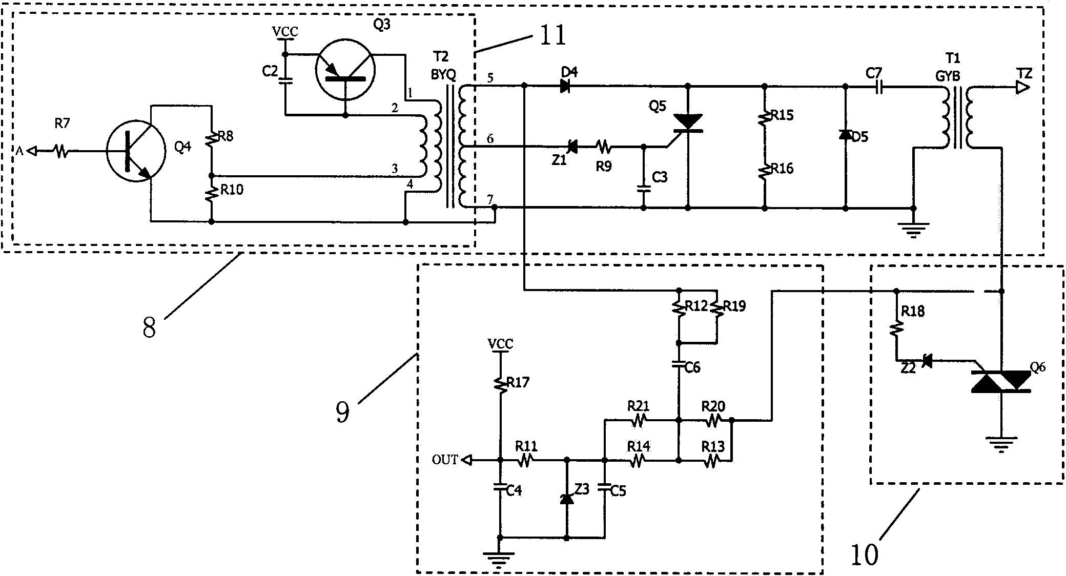 Single-needle electronic pulse ignition induction circuit