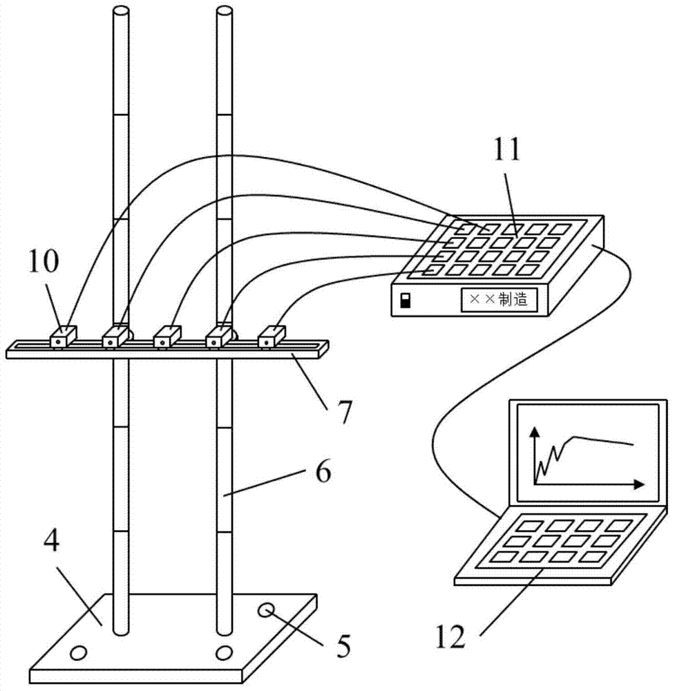Geogrid strain measuring device and measuring method in model test