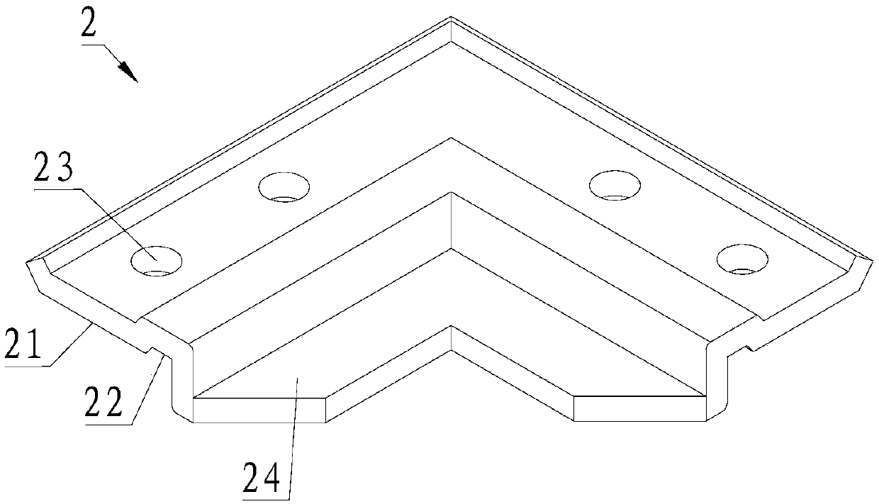 Aluminum profile connection structure and corner code for connection structure