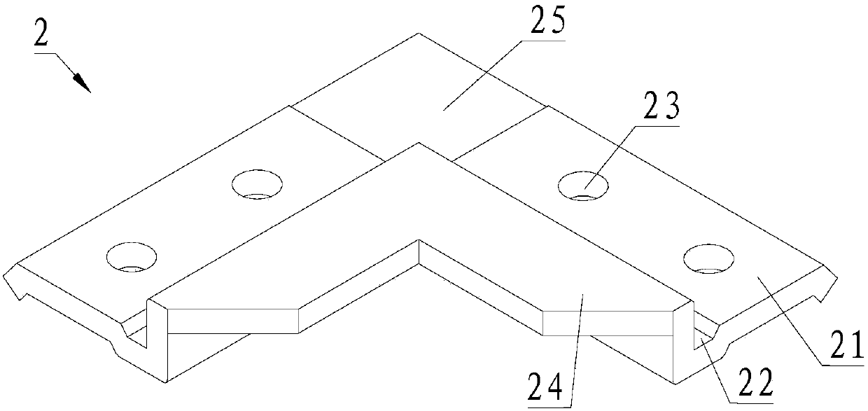 Aluminum profile connection structure and corner code for connection structure