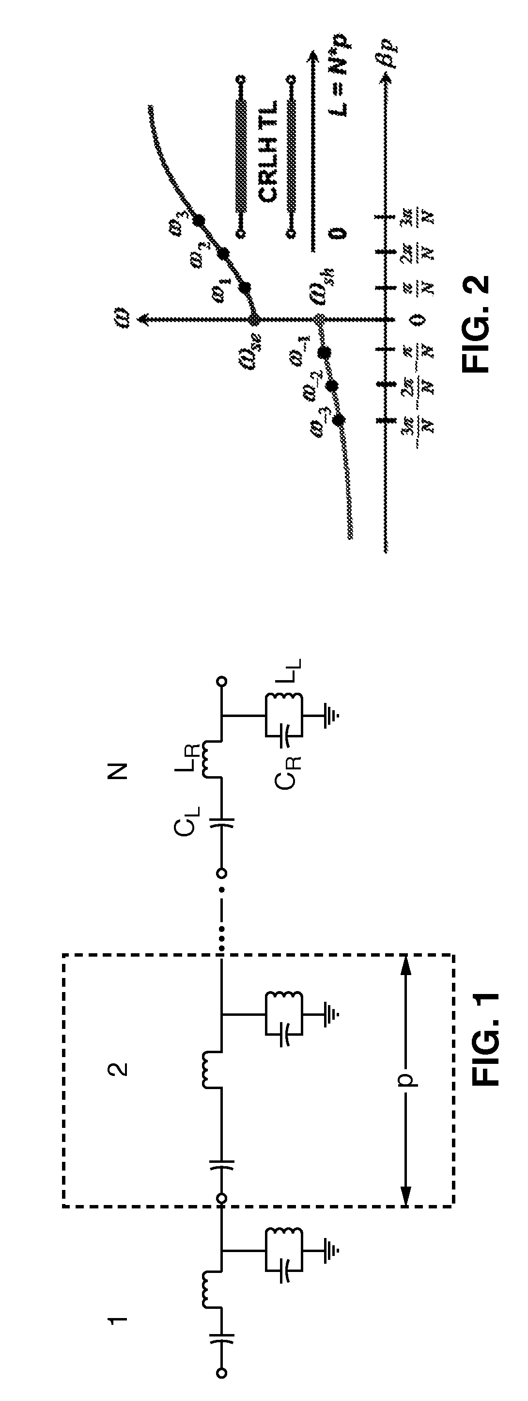 Multi-band radiating elements with composite right/left-handed meta-material transmission line